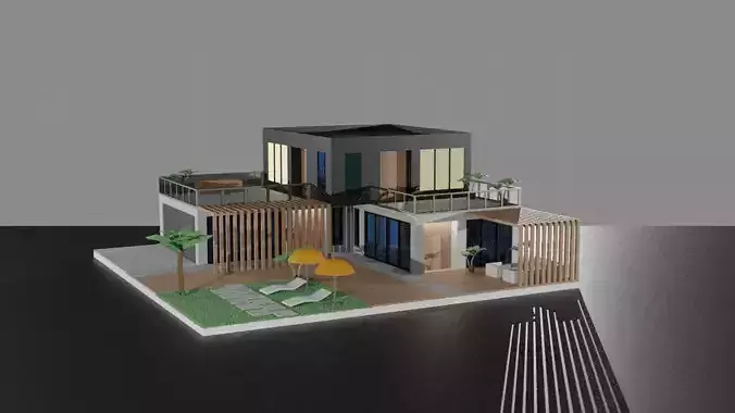 Low Poly Summer House 