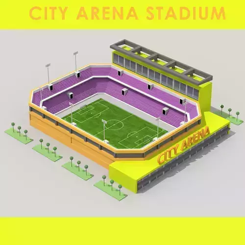 low poly city arena football stadium