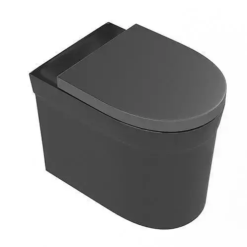 Minimlistic Black Toilet Bowl With Lid
