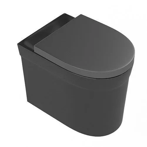 Minimlistic Black Toilet Bowl With Lid 3D model