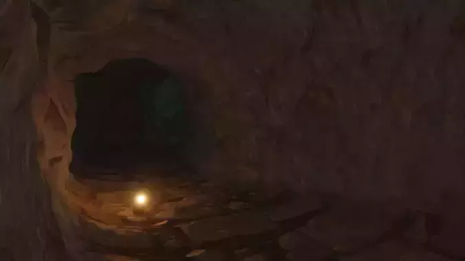 Medieval Cave realistic cave Low-poly 3D model