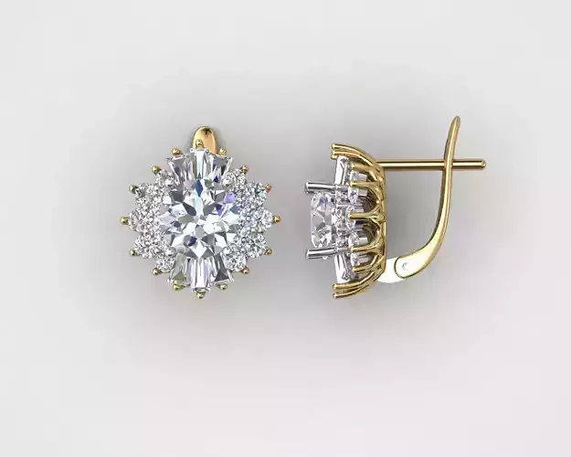 earrings  with diamonds  3D print model