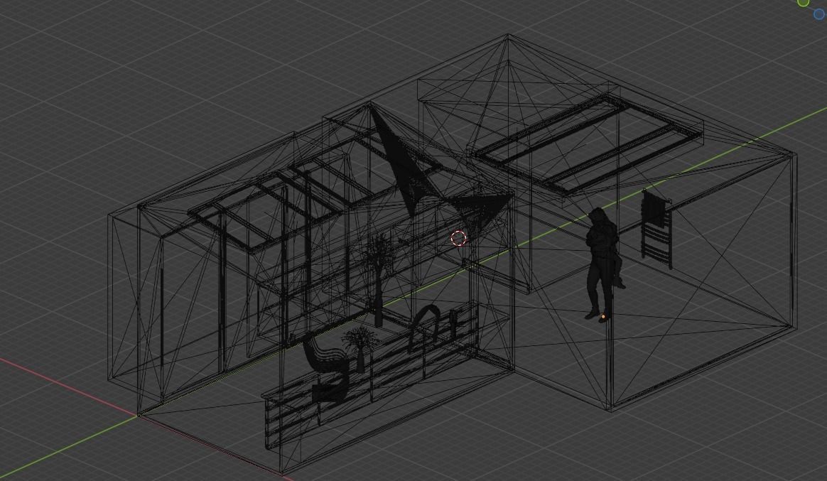 Walk in wardrobe scene Free 3D model_5
