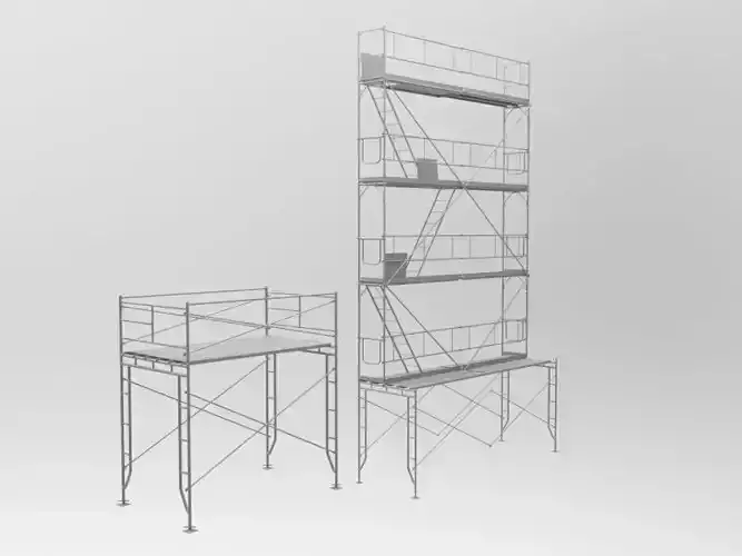 Platform scaffolding tower and ladder