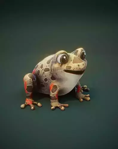 Cartoon Red-legged Frog 3D Model Low-poly 3D model