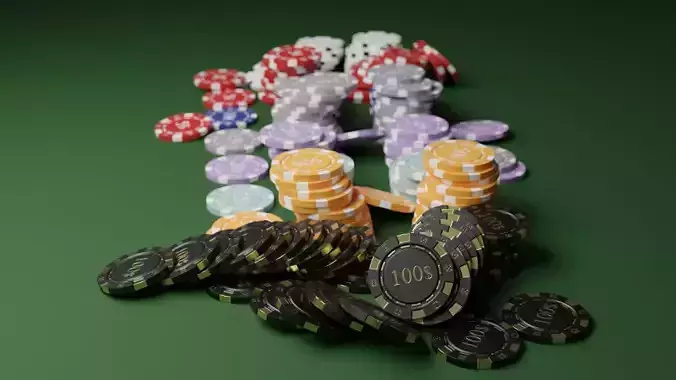 Poker chips DOLLAR asset Low-poly 3D model