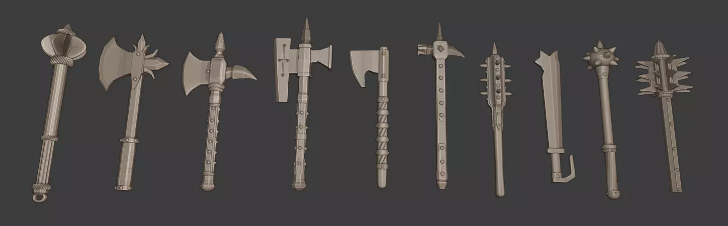 European Medieval Renaissance Weapons One Handed Weapons 3D print model_0