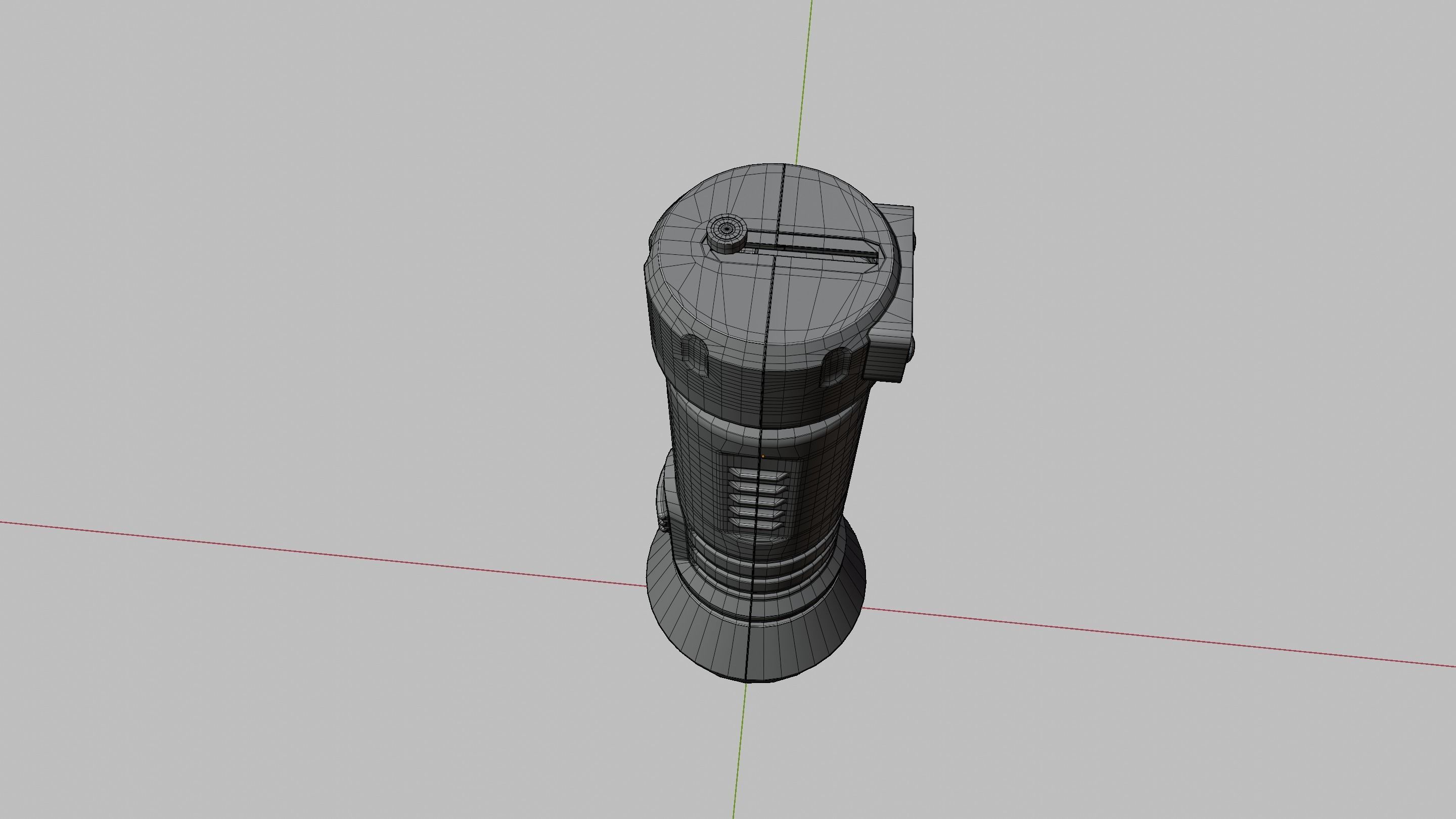 Hi-poly Flashlight 3D model_12