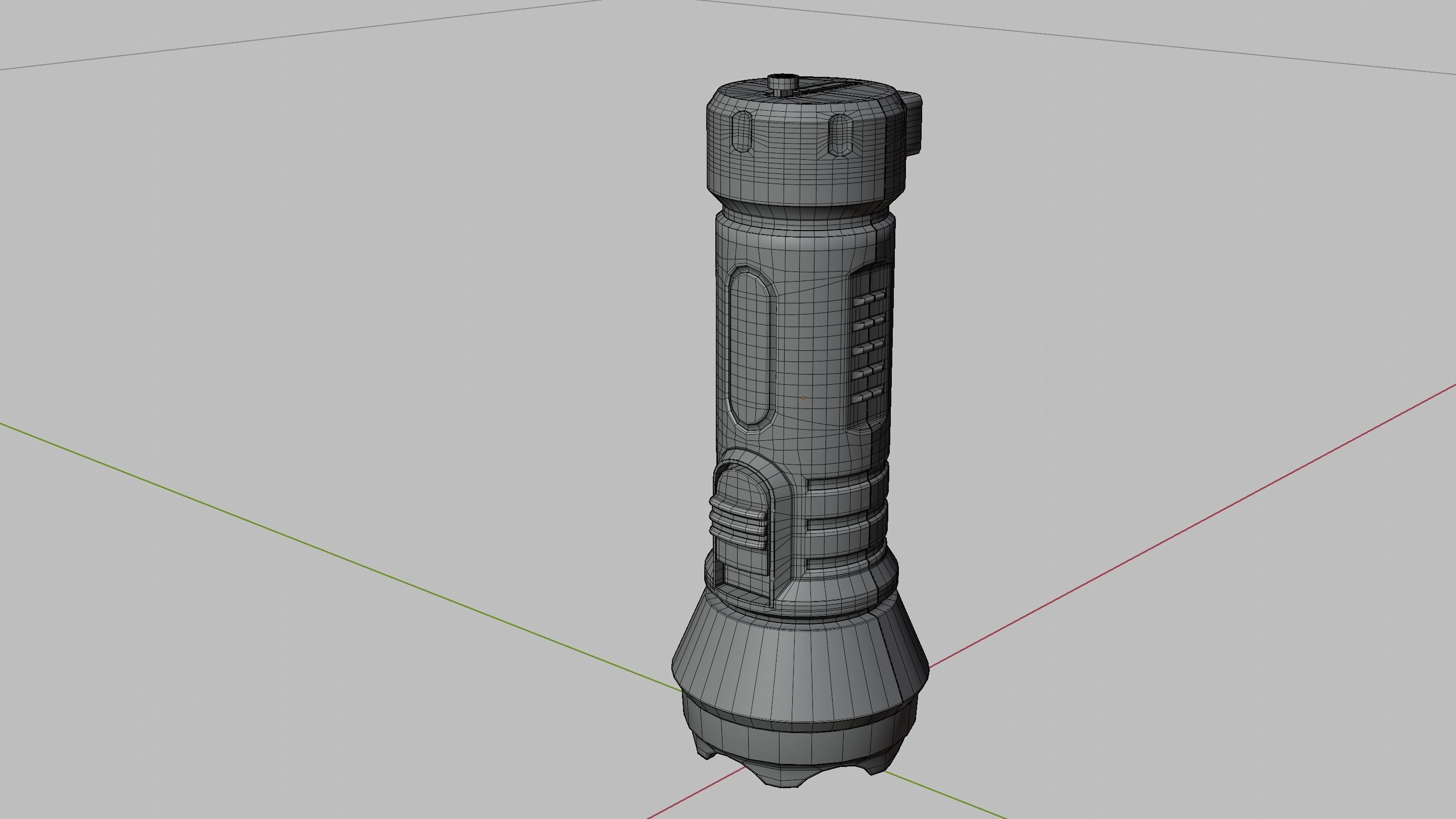 Hi-poly Flashlight 3D model_10