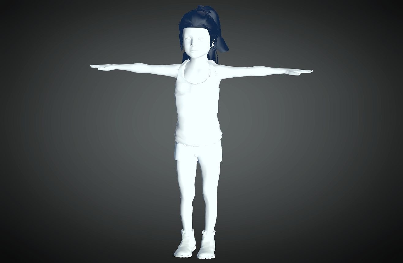 Baby gril 3D model_2
