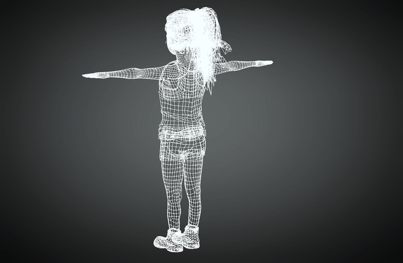 Baby gril 3D model_6