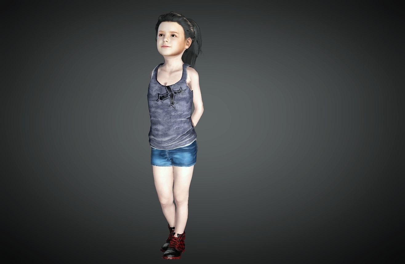 Baby gril 3D model_7