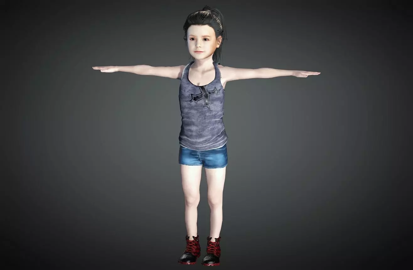 Baby gril 3D model_0