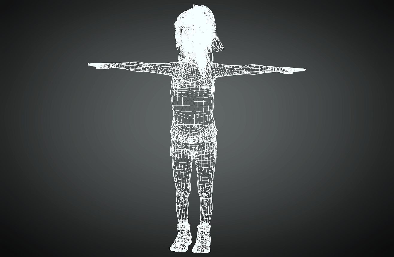 Baby gril 3D model_3