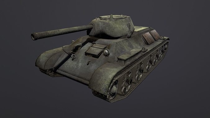 Tank T 34 Low poly 3D model Low-poly 3D model