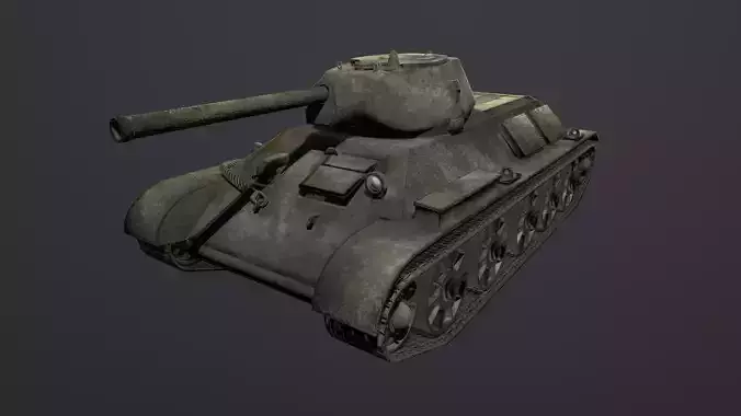 Tank T 34 Low poly 3D model Low-poly 3D model