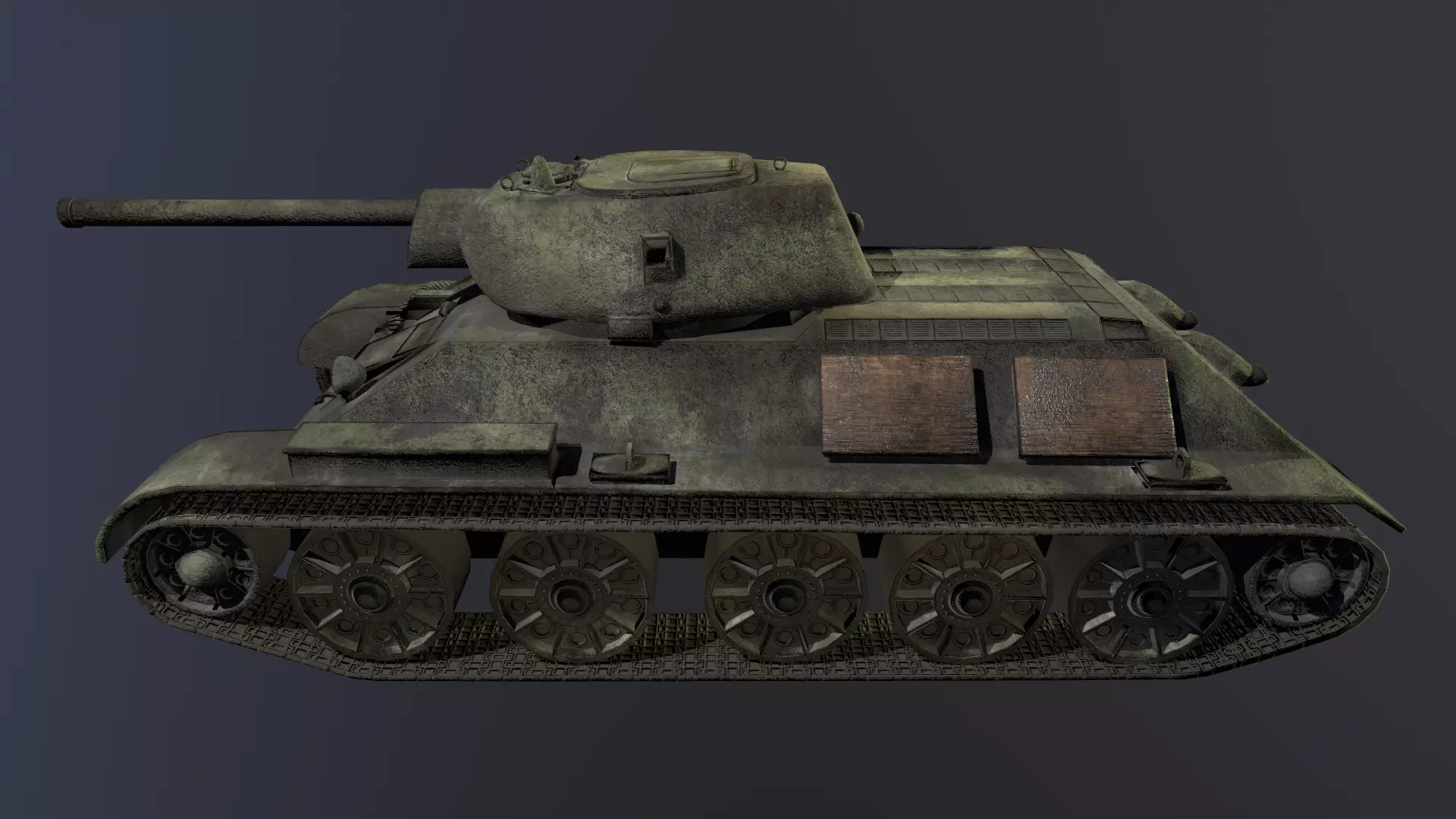 Tank T 34 Low poly 3D model Low-poly 3D model