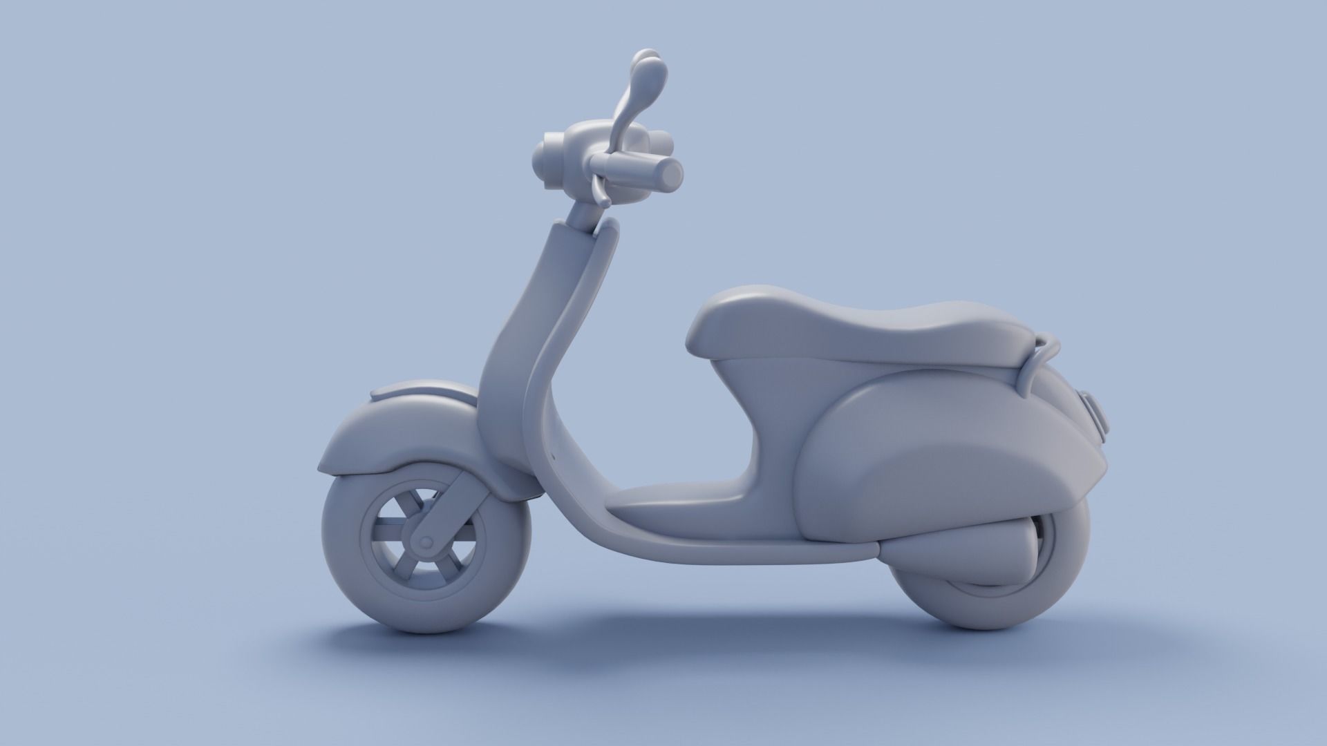 Stylized cartoon vespa scooter Low-poly 3D model_6