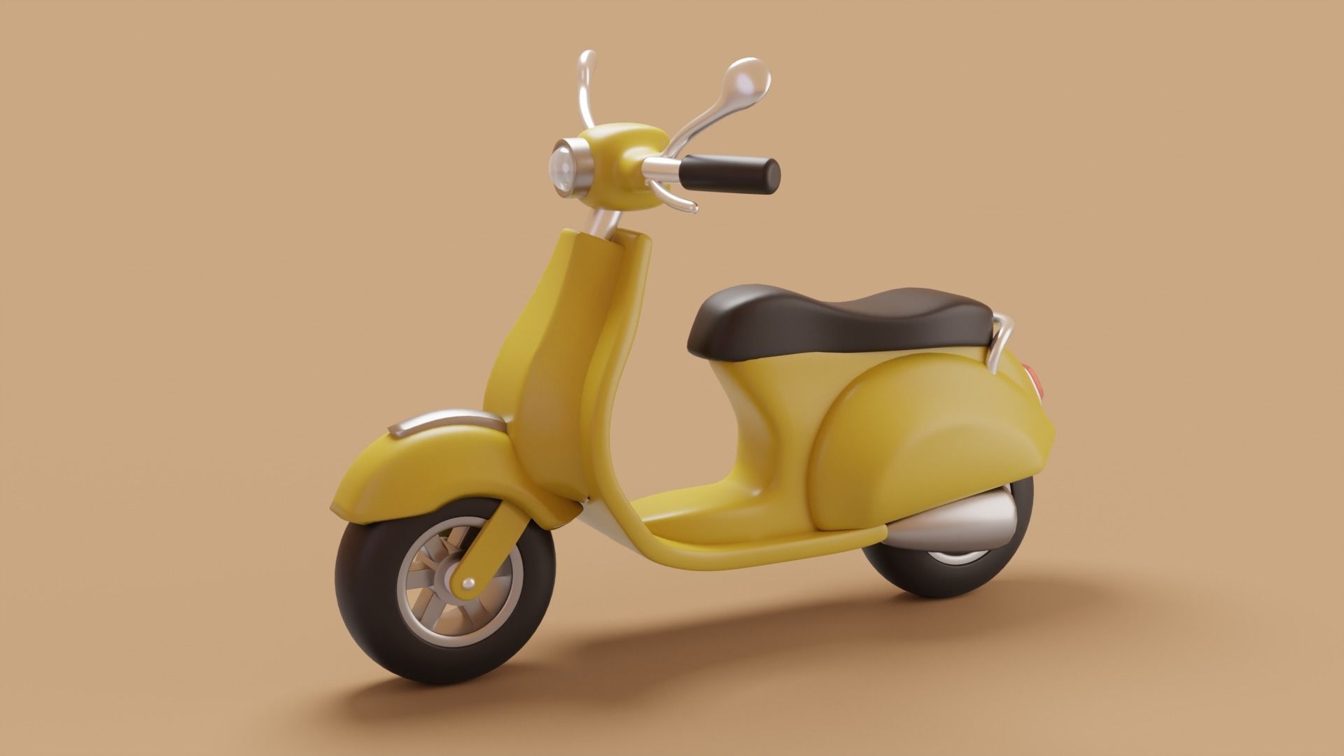 Stylized cartoon vespa scooter Low-poly 3D model_3