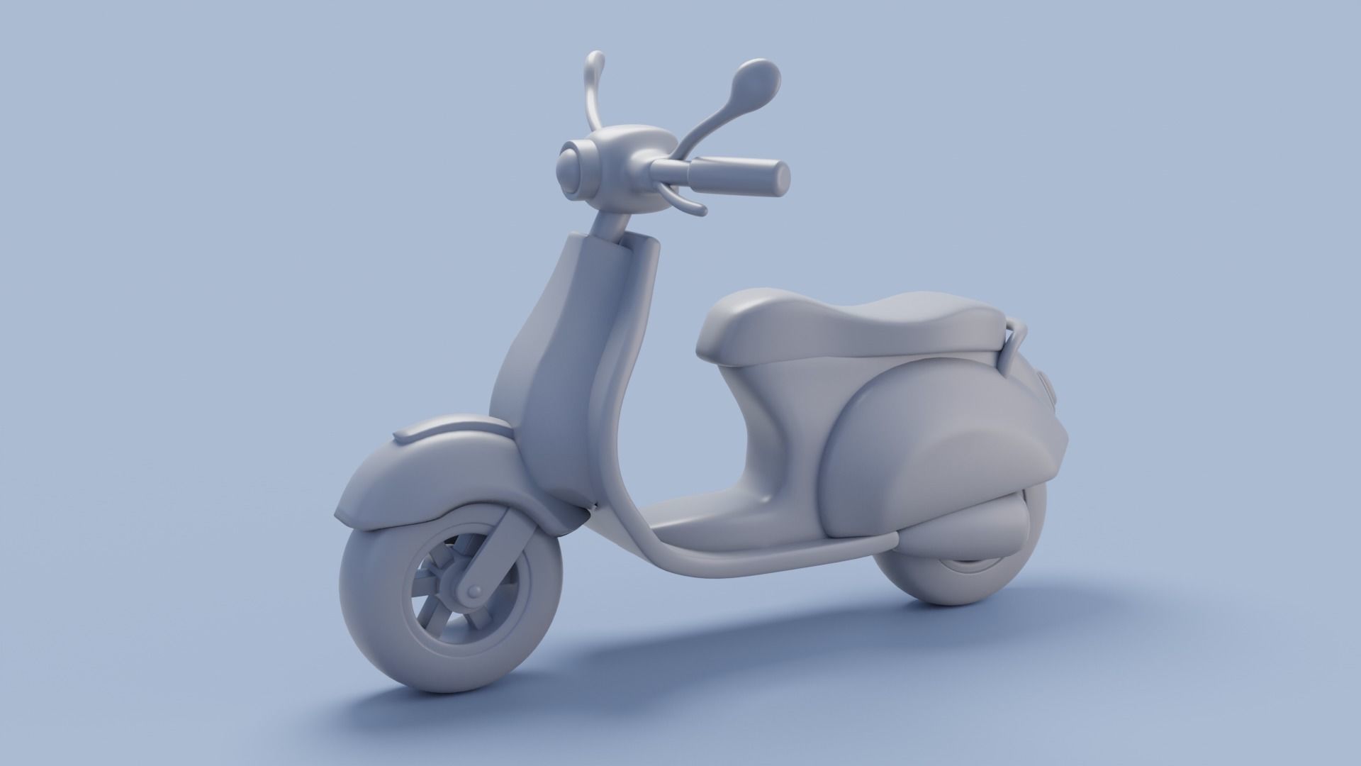 Stylized cartoon vespa scooter Low-poly 3D model_5
