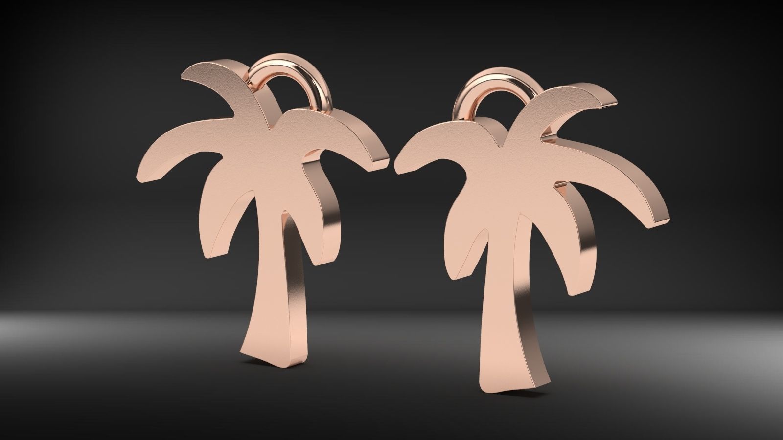 PALM TREE EARRING 3D print model_2