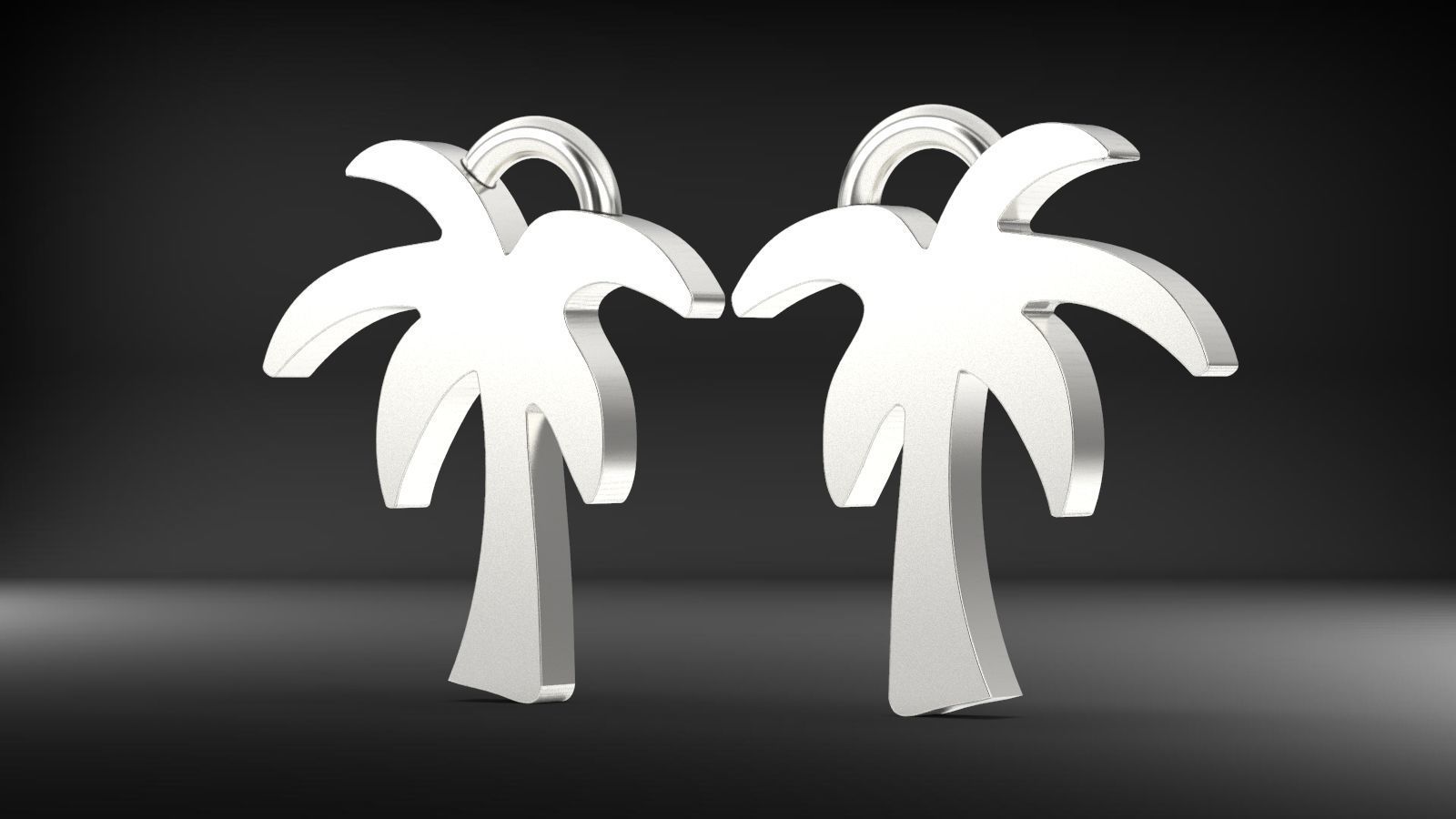 PALM TREE EARRING 3D print model_1