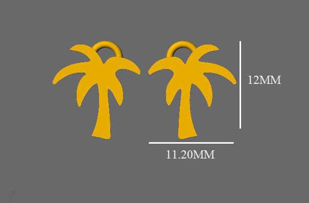 PALM TREE EARRING 3D print model_4