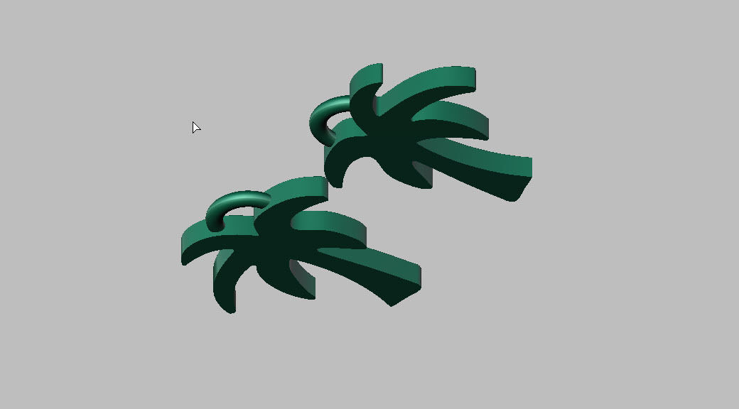 PALM TREE EARRING 3D print model_13