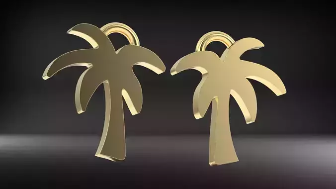 PALM TREE EARRING 3D print model
