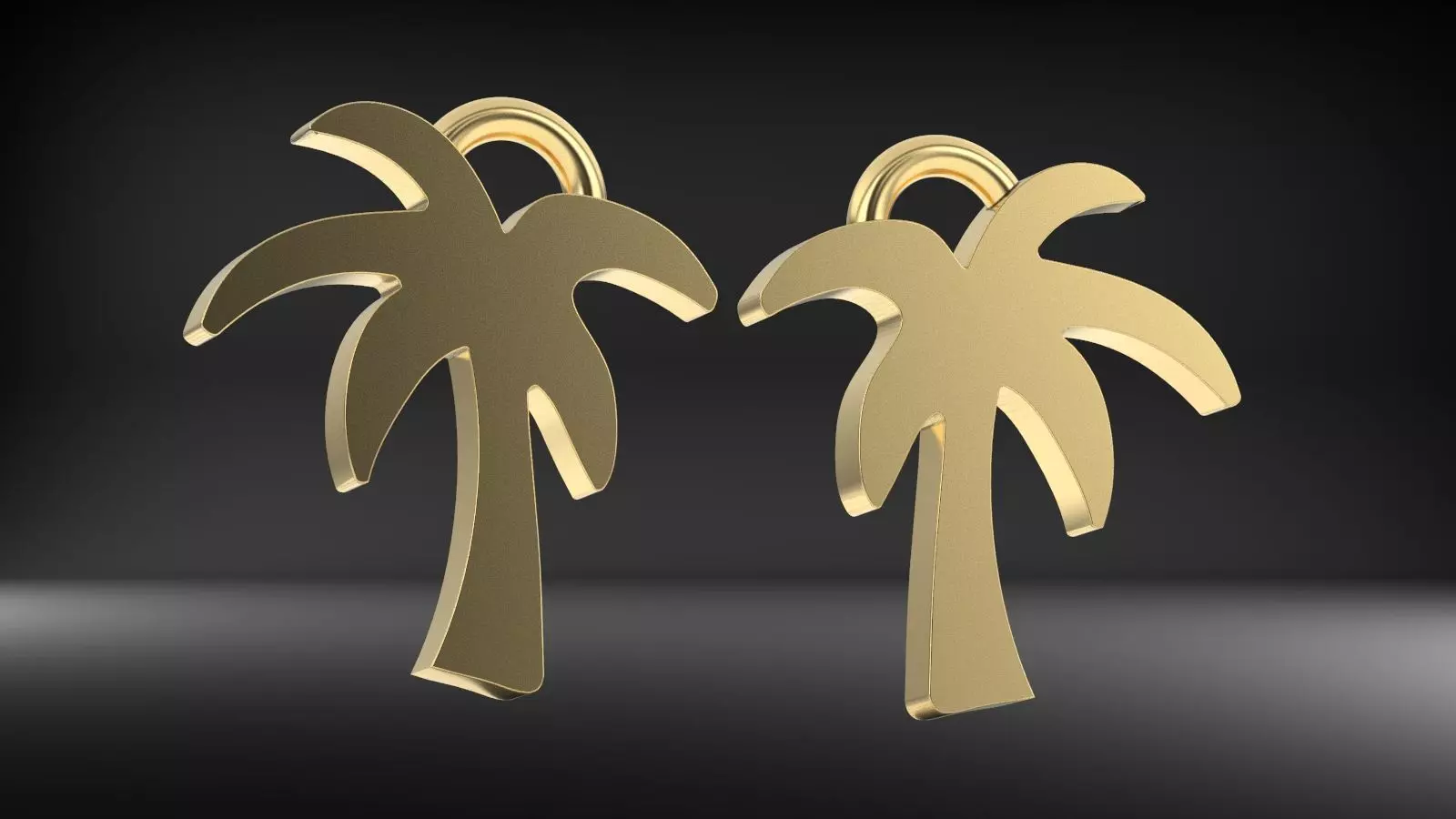 PALM TREE EARRING 3D print model_0