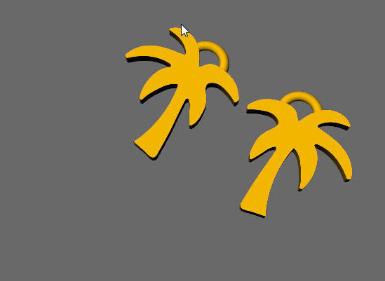 PALM TREE EARRING 3D print model_8