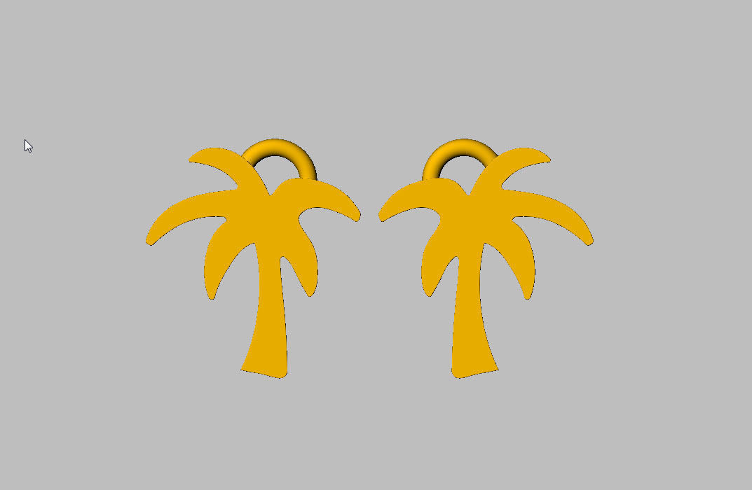 PALM TREE EARRING 3D print model_11