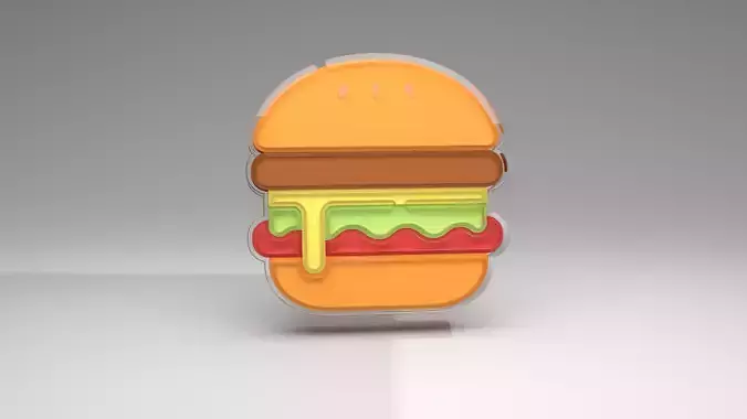 Hamburger Low-poly 3D model