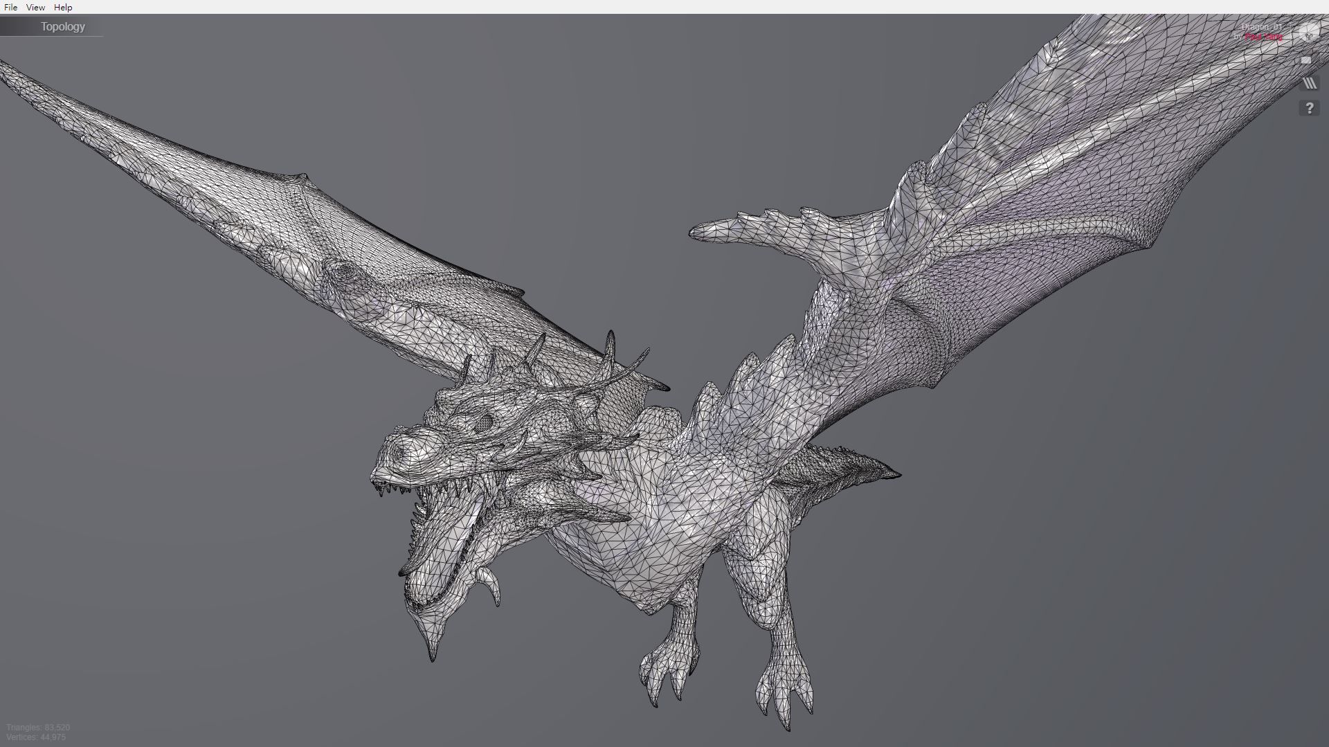Monster Dragon 01 Low-poly 3D model_9