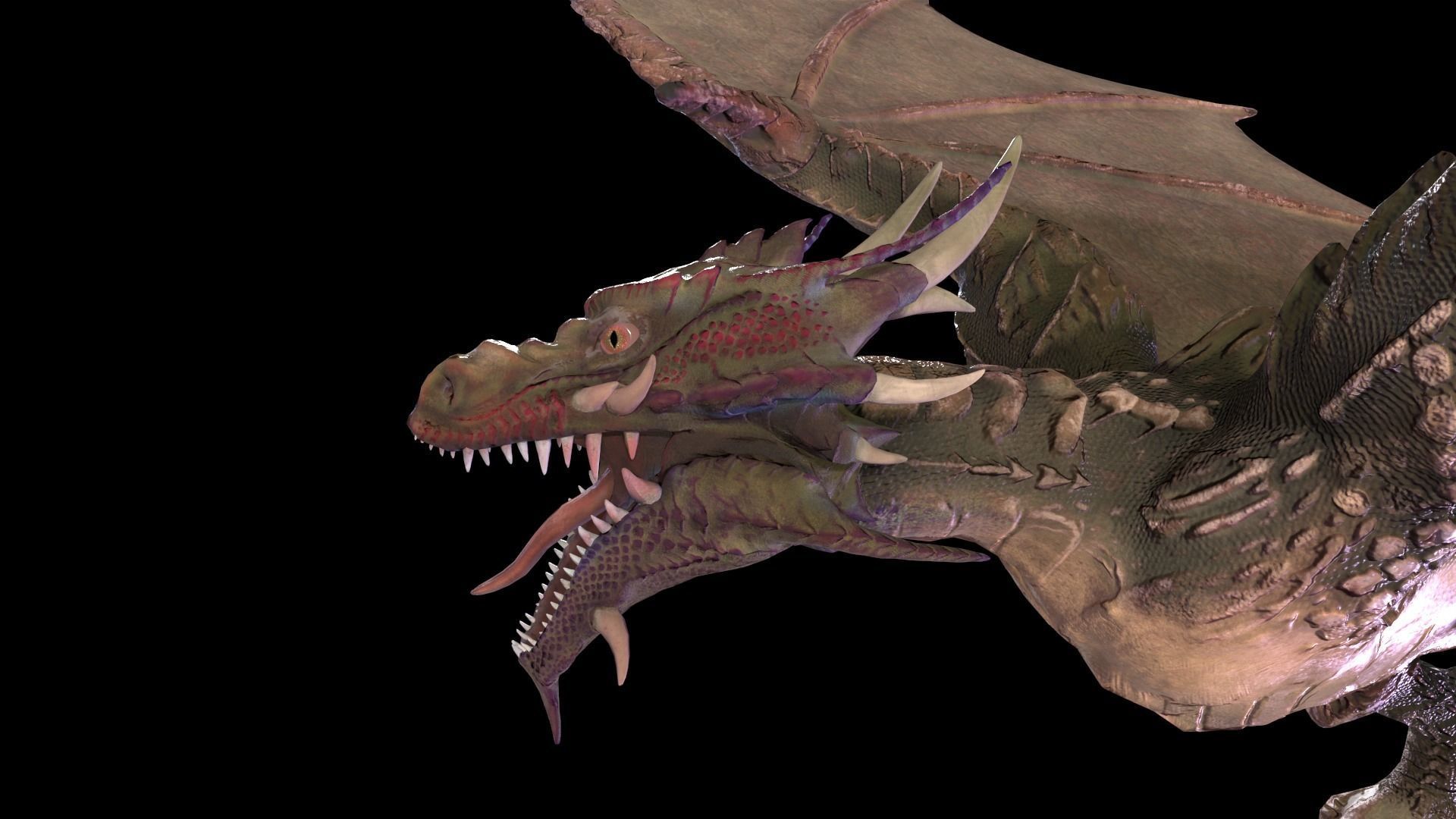 Monster Dragon 01 Low-poly 3D model_8