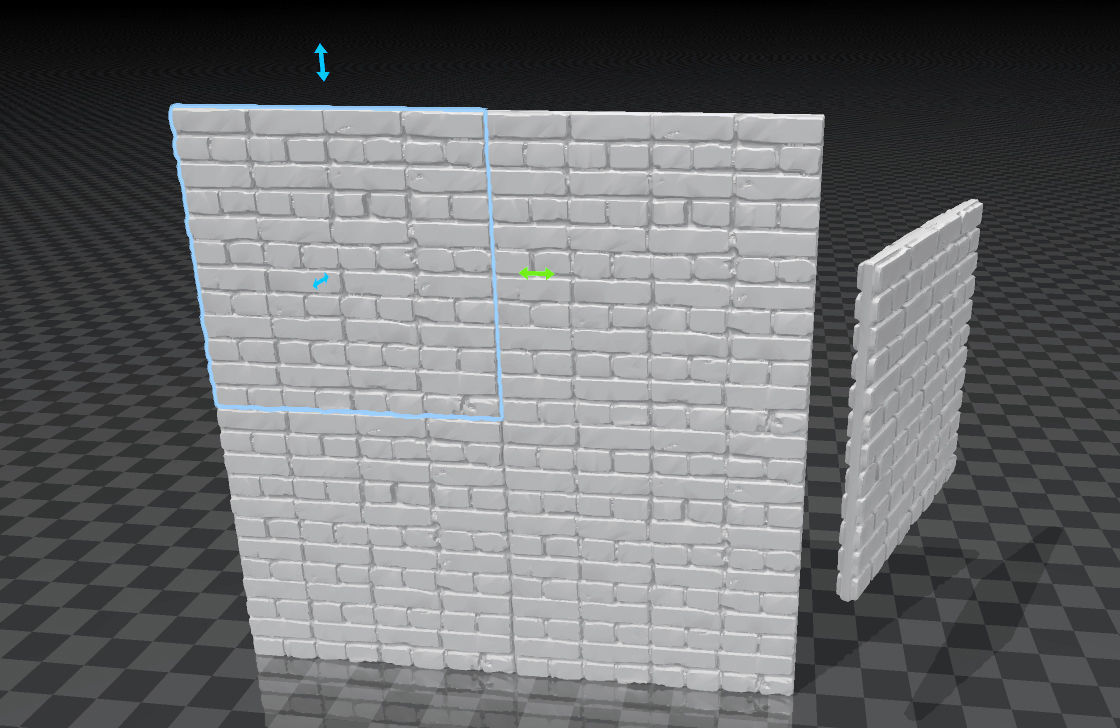 Old brick wall with corner version 3D print model_1