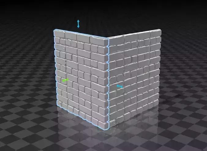 Old brick wall with corner version