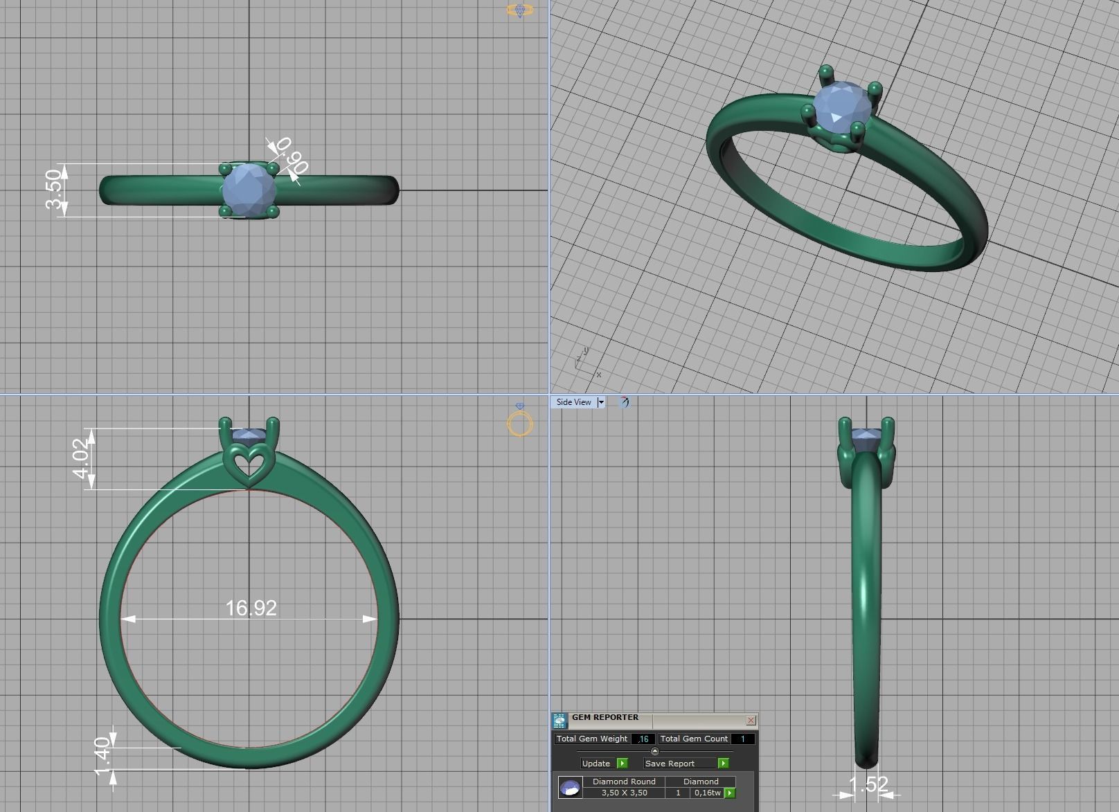 Hearts Solitaire Ring Collection Two Versions of Rings _22