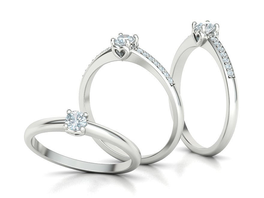 Hearts Solitaire Ring Collection Two Versions of Rings _3