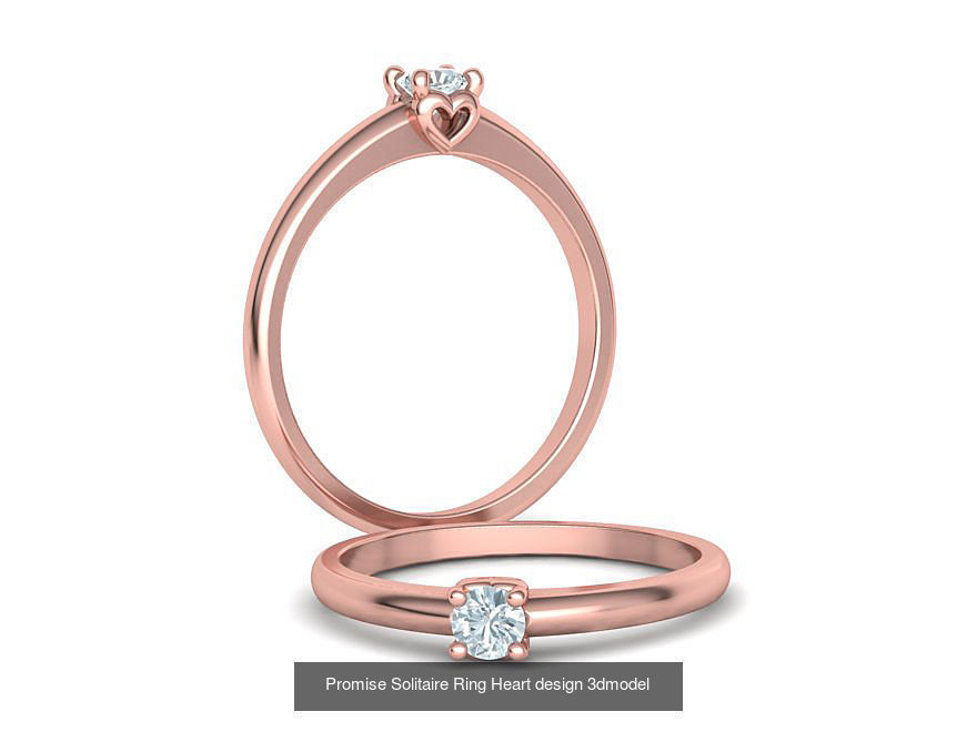 Hearts Solitaire Ring Collection Two Versions of Rings _5