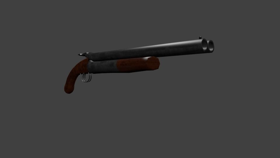 game ready double barrel shotgun Low-poly 3D model_4