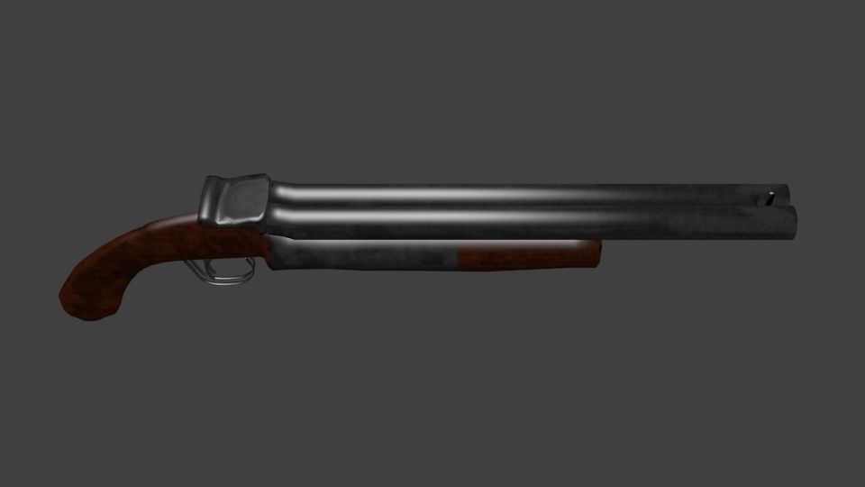 game ready double barrel shotgun Low-poly 3D model_3