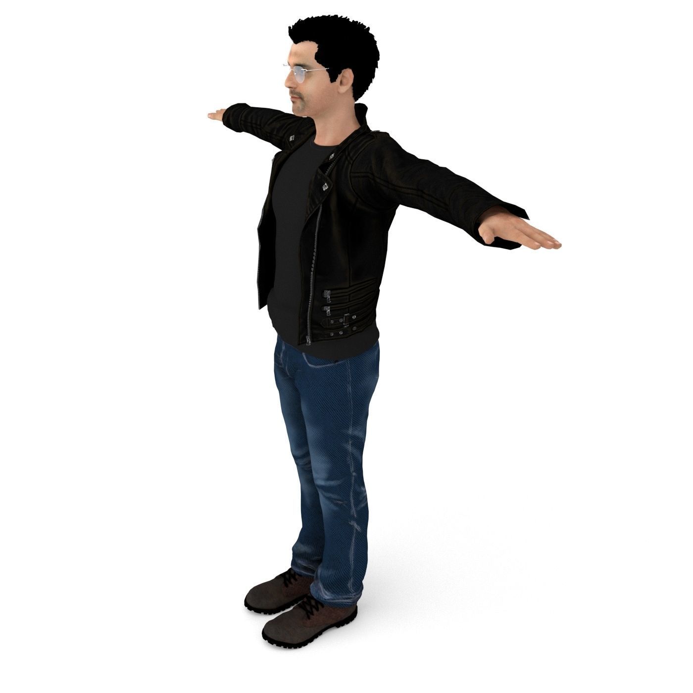 Mr Yaks Male Character Low-poly 3D model_5