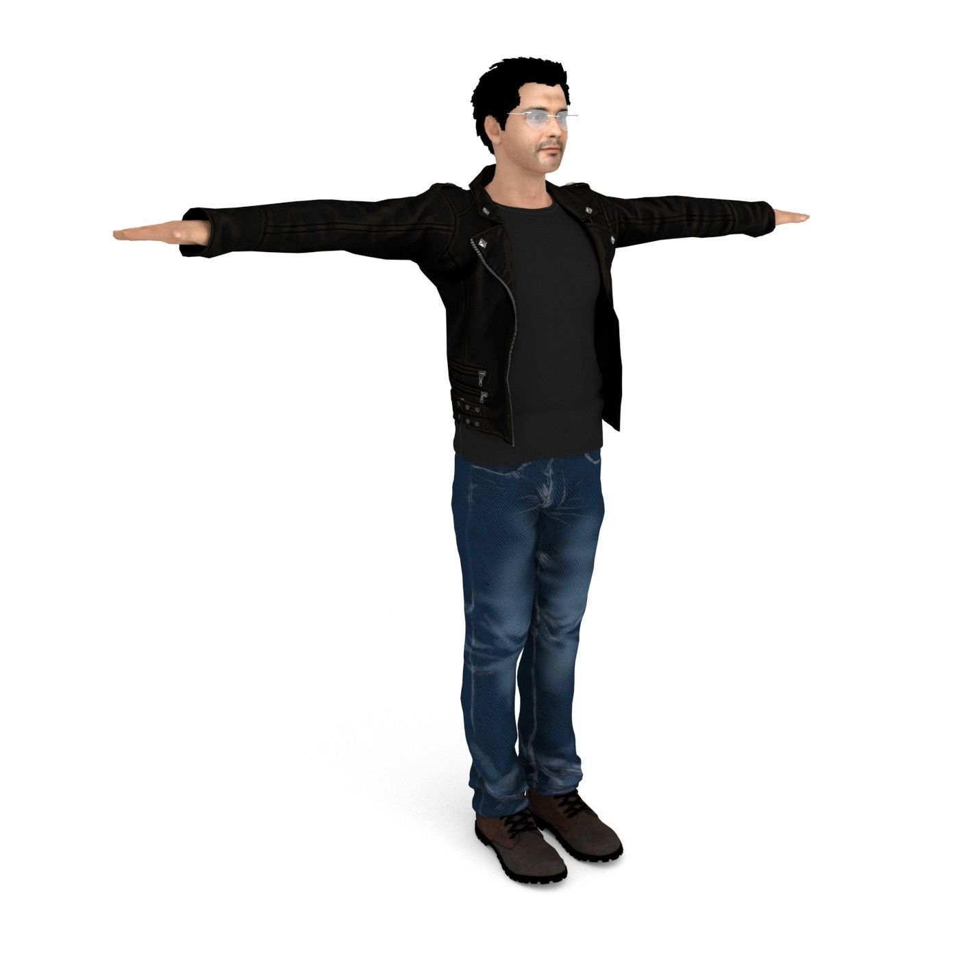 Mr Yaks Male Character Low-poly 3D model_2