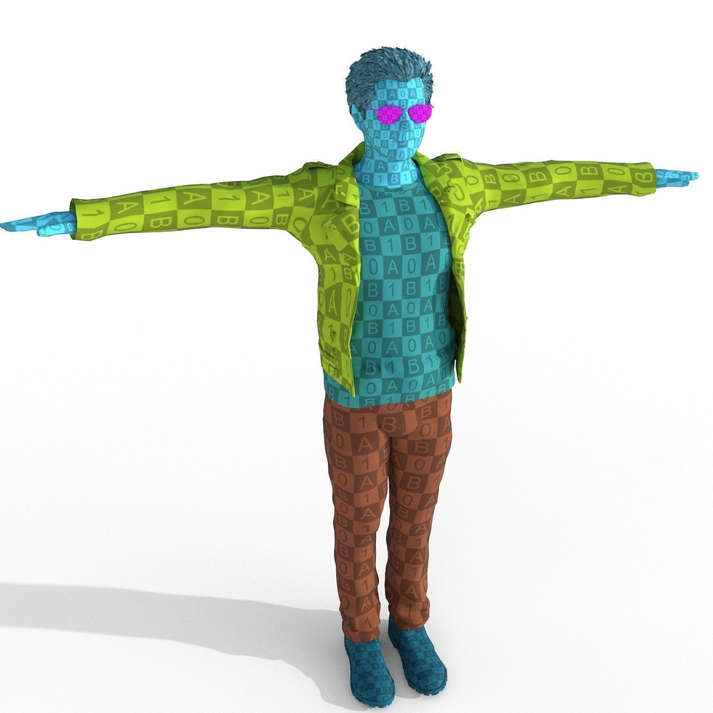 Mr Yaks Male Character Low-poly 3D model_16