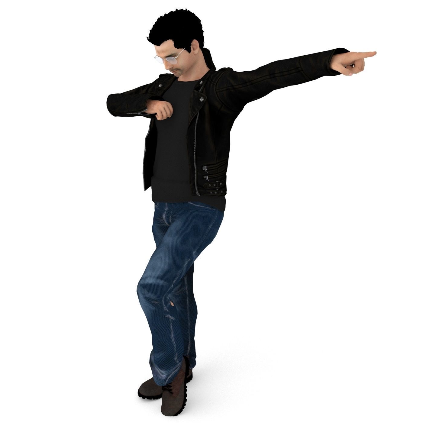 Mr Yaks Male Character Low-poly 3D model_12