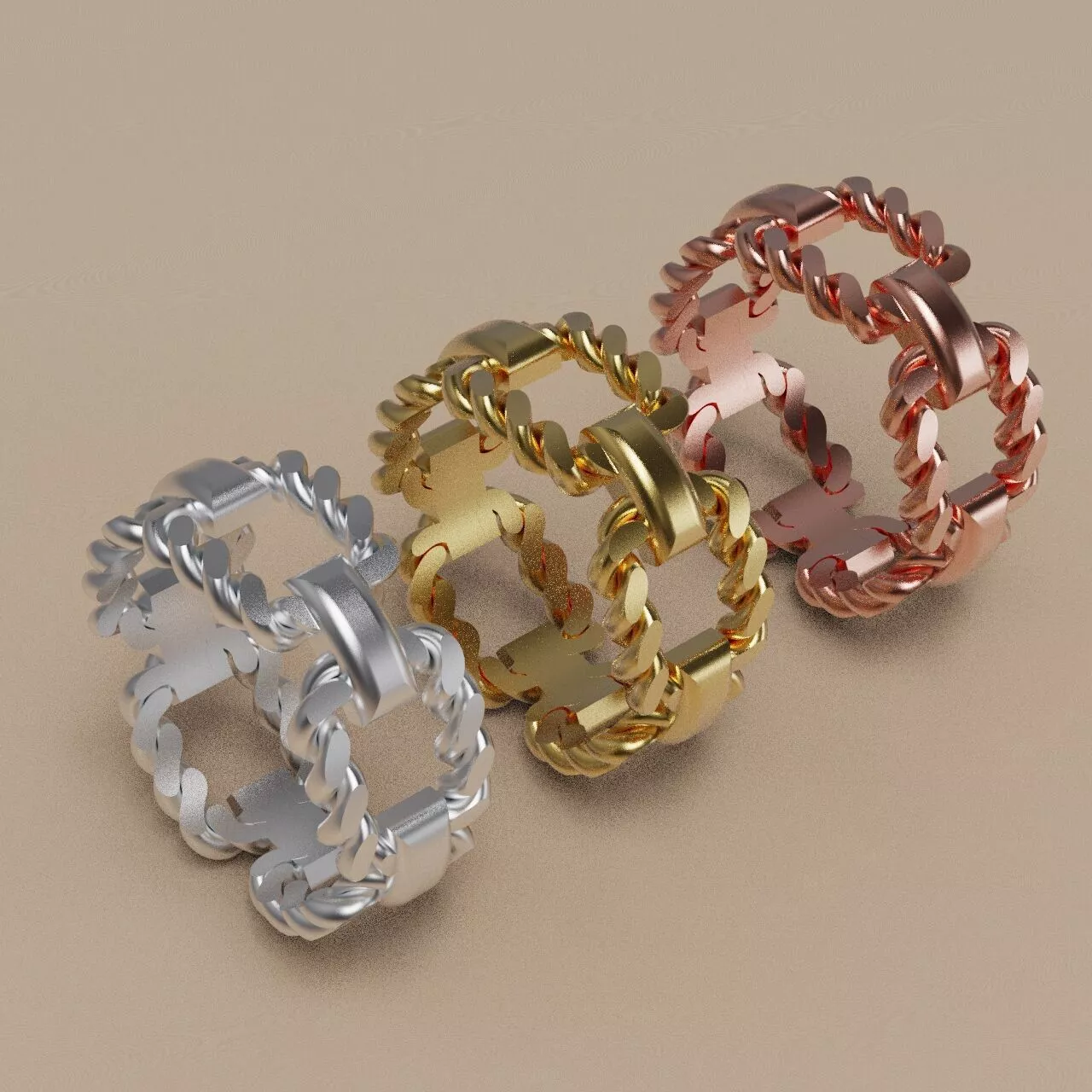 NEWRING rose gold ring 3D print model