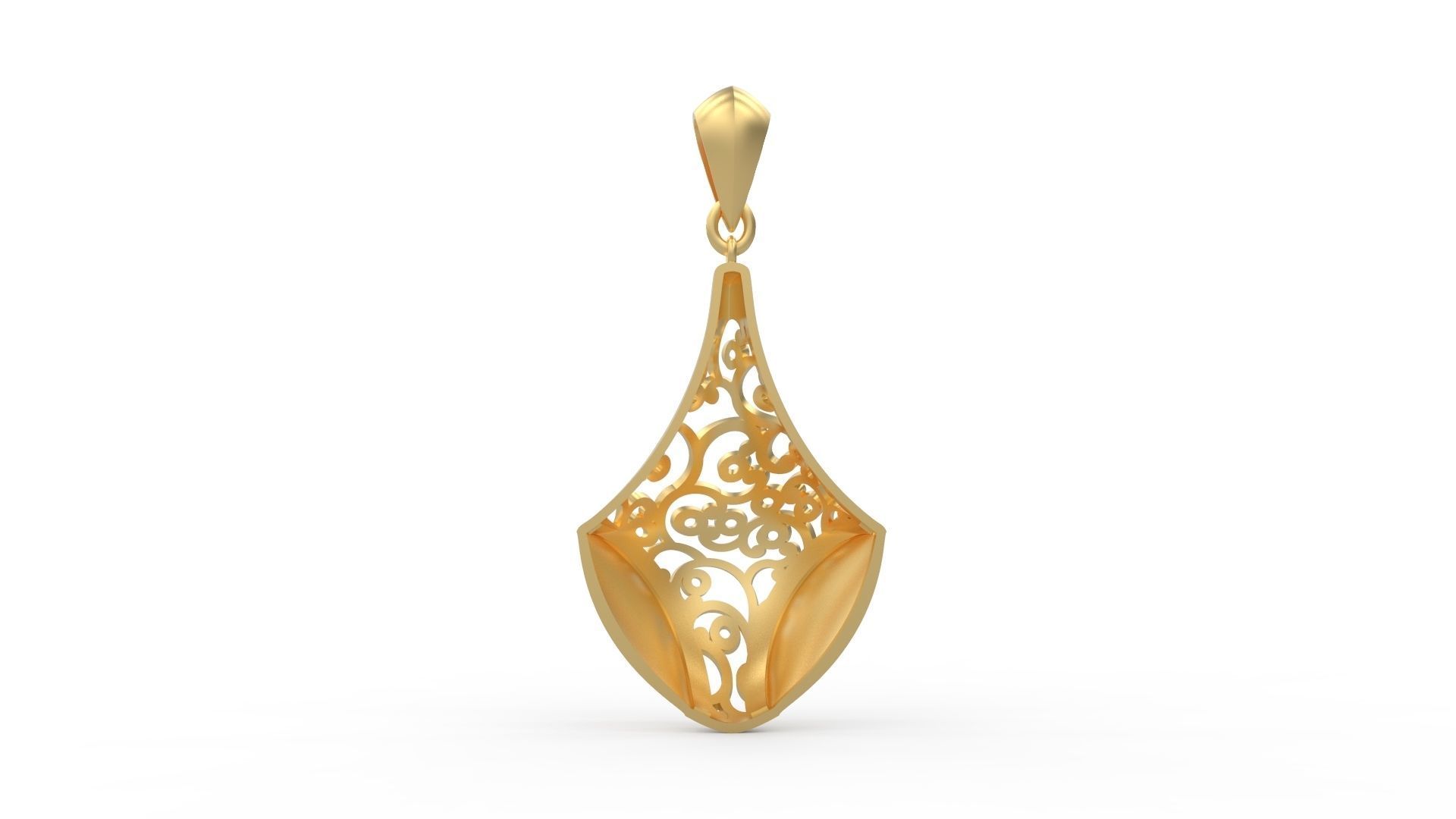 Ultra Vision Polygon Flower Pattern Pendant  3D print model_6