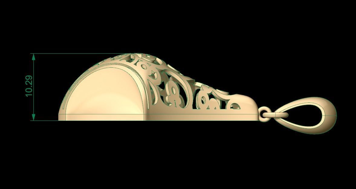 Ultra Vision Polygon Flower Pattern Pendant  3D print model_2