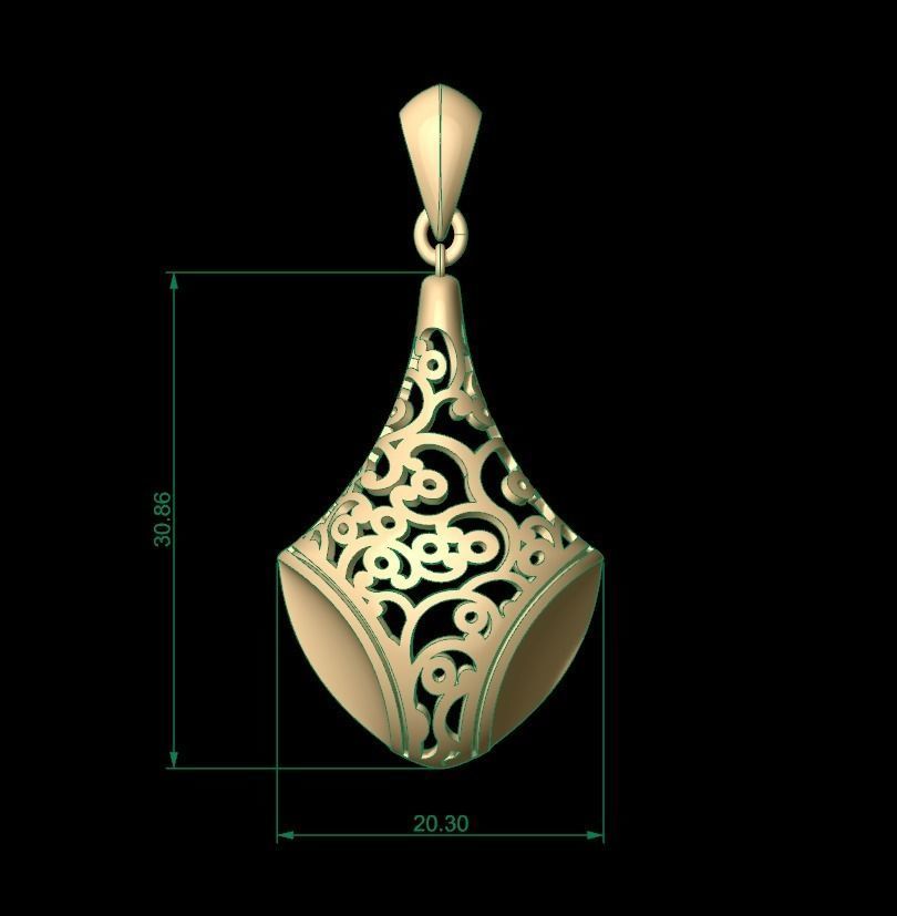 Ultra Vision Polygon Flower Pattern Pendant  3D print model_1